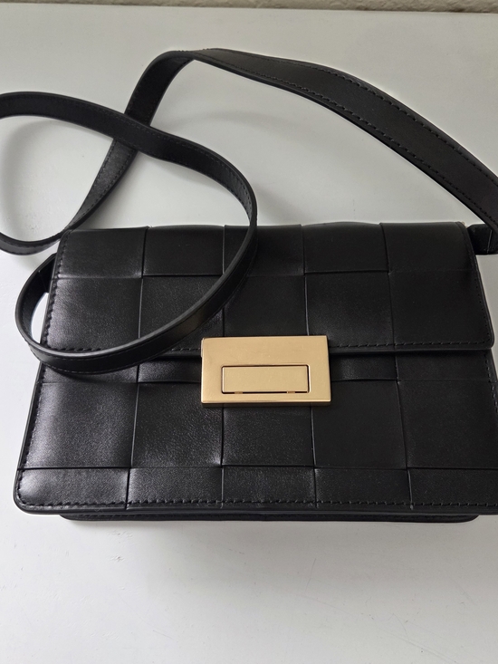 Loeffler Randall Handbags - Loeffler Randall Delphine Black Woven Leather Crossbody Bag